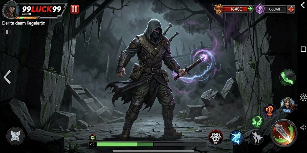 Screenshot gameplay 99LUCK99 yang menakutkan saat menjelajahi lokasi gelap.