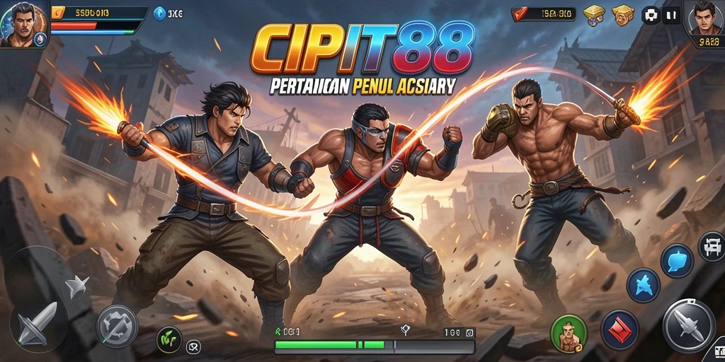 Tampilan gameplay mendebarkan di CIPIT88 dengan aksi pertarungan yang intens.