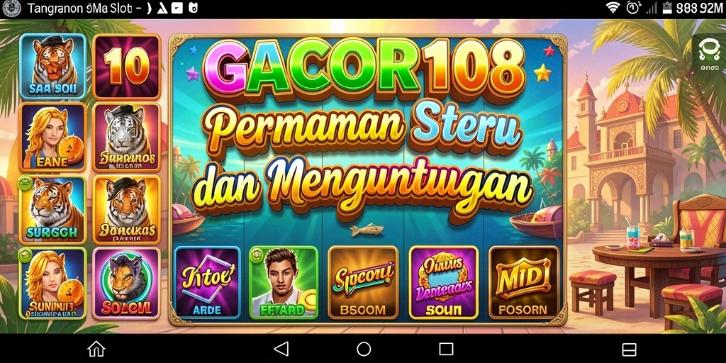 Tampilan menarik dari gameplay Slot GACOR108 yang penuh warna.
