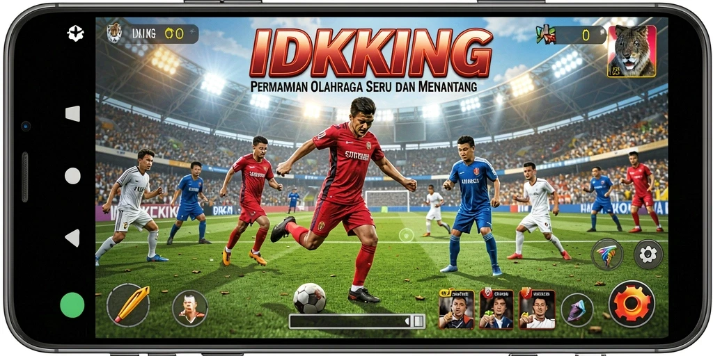 Tampilan gameplay seru dalam IDRKING dengan aksi olahraga yang menegangkan.