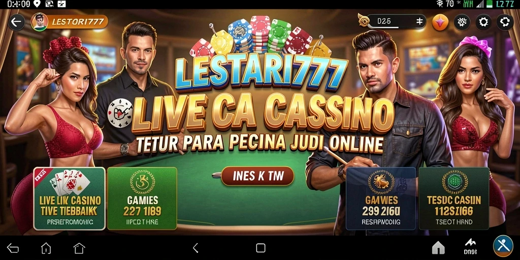 Tampilan gameplay Live Casino yang mendebarkan dari LESTARI777.