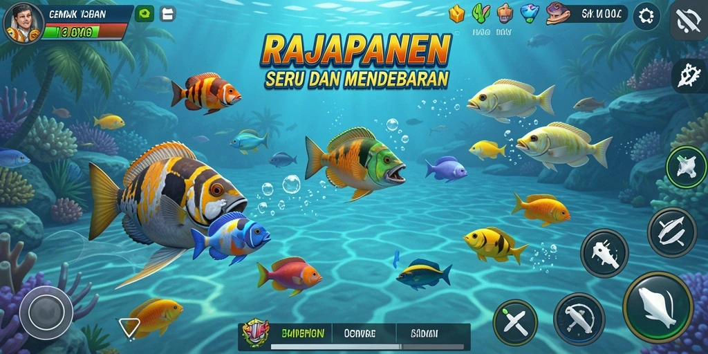 Tampilan gameplay Tembak Ikan yang seru dan mendebarkan.