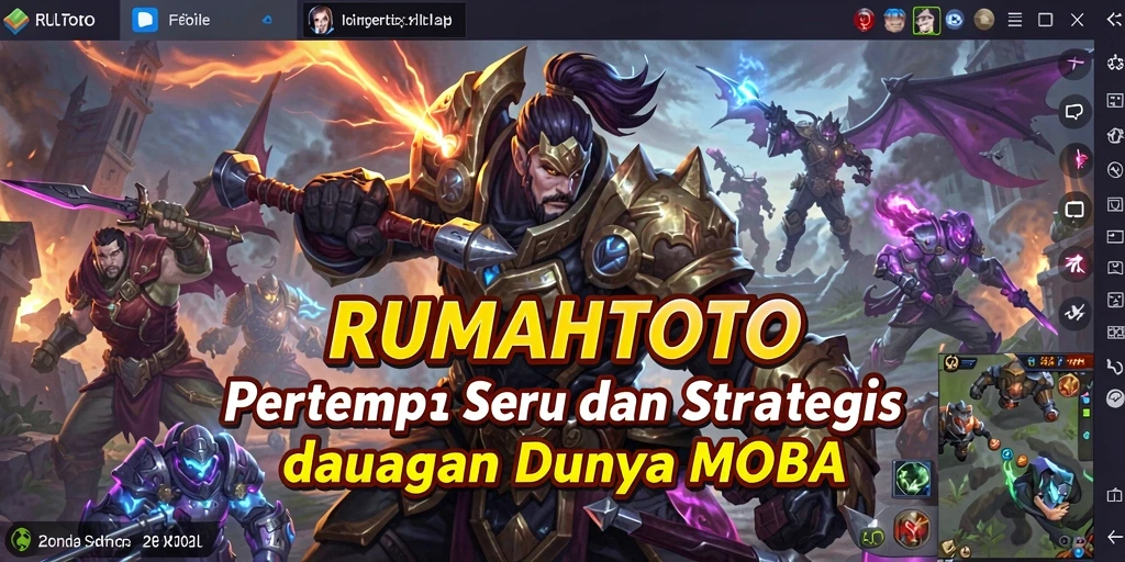 Screenshot utama menunjukkan aksi pertempuran intens dalam RUMAHTOTO.