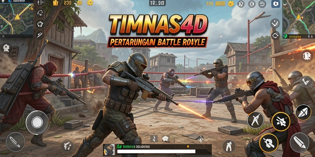 Tampak aksi intens dalam permainan Battle Royale TIMNAS4D.