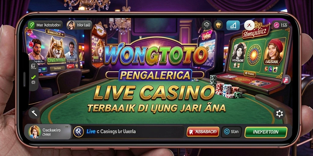 Screenshot gameplay Live Casino WONGTOTO dengan dealer langsung dan pemain aktif.